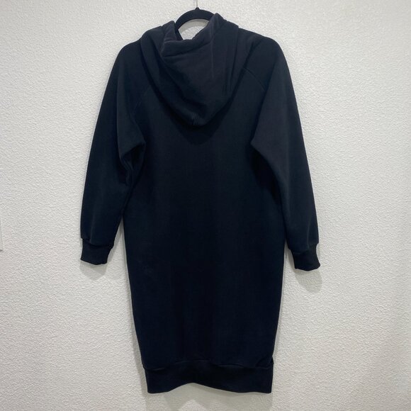 NUTEXROL Black Oversized Hoodie Dress with Long Sleeves and Side Pockets - Small - Picture 3 of 8
